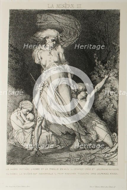 Plate Three from Misery, 1851. Creator: Charles Rambert.