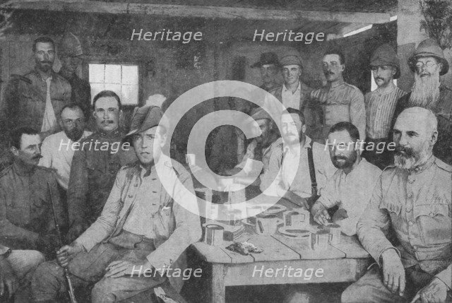 'Roughing It By The Modder River: The Officers' Mess of the 3rd Grenadier Guards', 1902. Artist: Unknown.