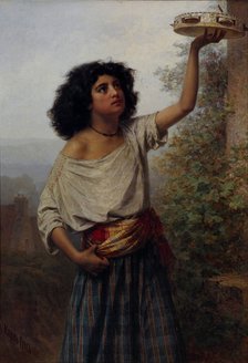 Young Gipsy Woman, 1870. Artist: Gun (Hun), Karl Fyodorovich (1830-1877)