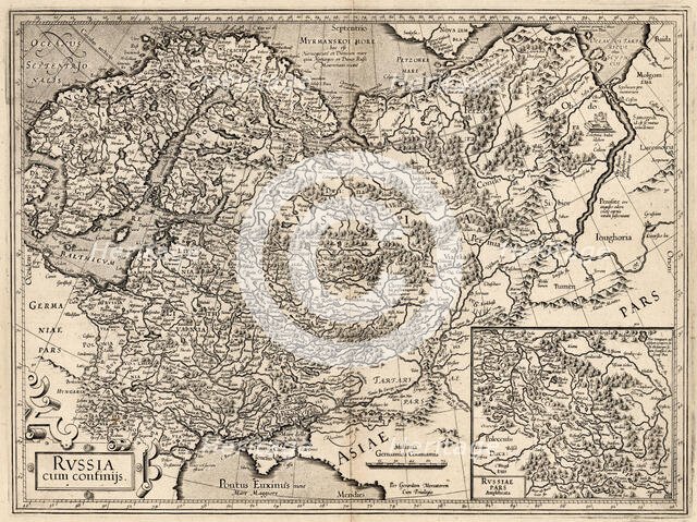 Russia cum Confinijs. Map of Russia, 1587. Creator: Mercator, Gerardus (1512-1594).