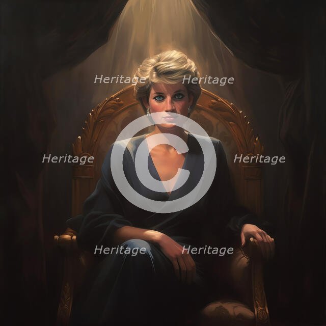 AI IMAGE - Portrait of Diana, Princess of Wales, 1990s, (2023).  Creator: Heritage Images.