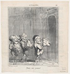 Place aux jeunes! 1870. Creator: Honore Daumier.