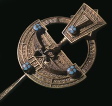 Celtic gilt-silver brooch, 8th century. Artist: Unknown