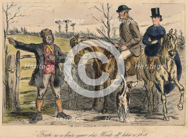'Fresh as a four year old. Went off like a shot', 1865. Artist: John Leech.