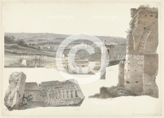 View from the Villa Mattei (now Villa Celimontana) in Rome, c.1809-c.1812. Creator: Josephus Augustus Knip.