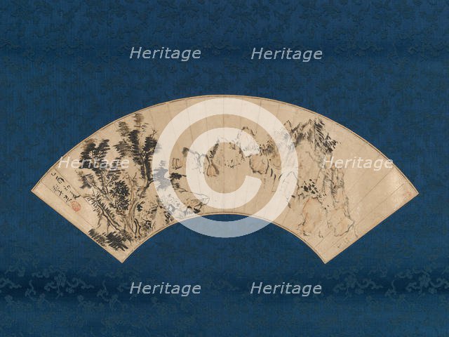 Preparing Tea by a Mountain Gorge, 1825. Creator: Aoki Mokubei.