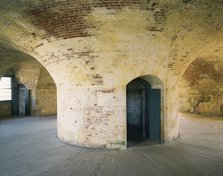 Central brick pier on the first floor of the keep, Hurst Castle, Hampshire, 1994. Artist: Unknown