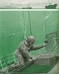 'A Diver Working Under Enormous Pressure', 1935. Artist: Unknown.