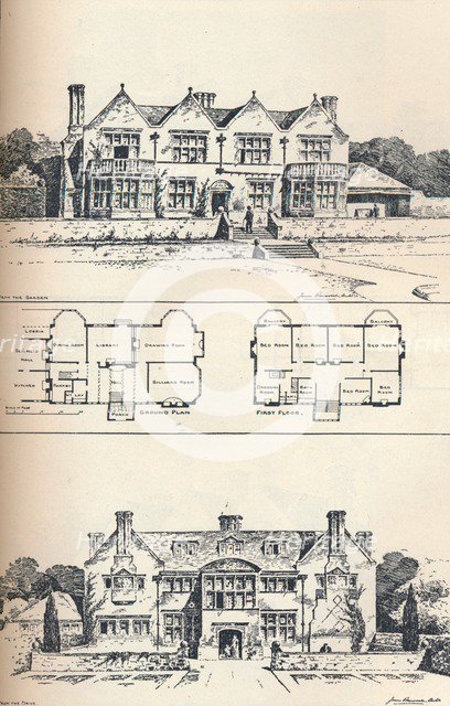 'Houghton Grange, near Huntingdon', c1897. Artist: Unknown.