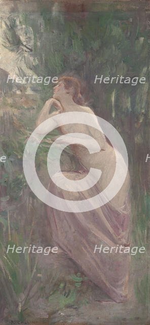 Esquisse pour le salon des Lettres de l'Hôtel de Ville de Paris : La Poésie, between 1890 and 1893. Creator: Raphael Collin.