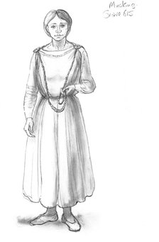 Anglo-Saxon woman, c5th-10th century, (c1990-2010) Artist: Judith Dobie.
