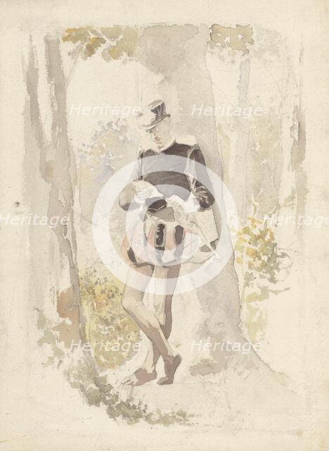 Standing young man reading a letter, 1854-1914. Creator: Albert Neuhuys.