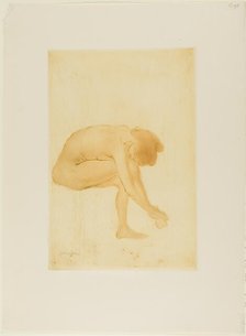 Seated Woman Drying Her Feet, 883. Creator: Theophile Alexandre Steinlen.