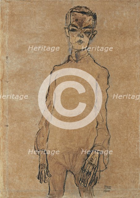 Self-Portrait, 1910. Artist: Schiele, Egon (1890–1918)