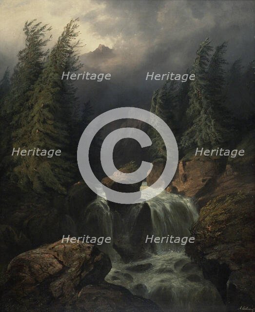 Alpine rapids, 1830-1864. Creator: Alexandre Calame.