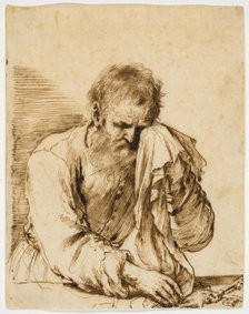 Saint Peter Weeping with Keys, between early and mid-17th century. Creator: Guercino.