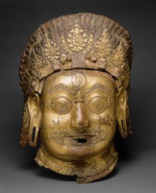 Head of Bhairava, A Horrific Form of God Shiva, Malla period, 16th/17th century. Creator: Unknown.