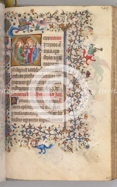 Hours of Charles the Noble, King of Navarre (1361-1425), fol. 269r, SS. Philip and James, c. 1405. Creator: Master of the Brussels Initials and Associates (French).