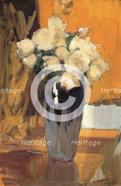 White roses from my home garden, 1920. Creator: Sorolla y Bastida, Joaquín (1863-1923).