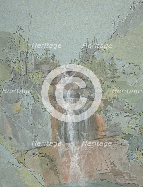 Landscape with a Waterfall, 1816. Creator: Johann Christoph Rist.