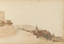 View of Heidelberg from Schloss Heidelberg, 1820-1896. Creator: Kasparus Karsen.