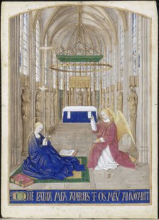 The Annunciation (Hours of Étienne Chevalier). Artist: Fouquet, Jean (1420–1481)