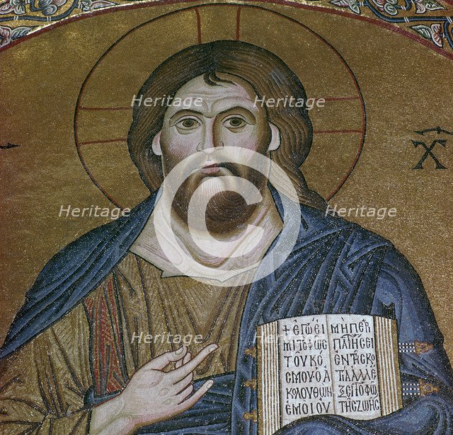 A Byzantine mosaic of Christ Pantocrator, 11th century. Artist: Unknown