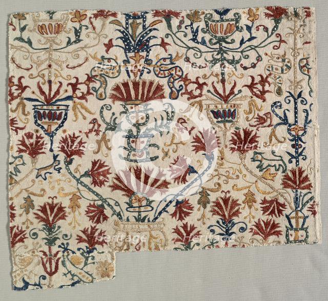 Fragment of a Bed Curtain, 1700s. Creator: Unknown.