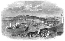 Plymouth Regatta - start of yachts in the first race - froma sketch by J. Offord, Plymouth, 1860. Creator: Smyth.