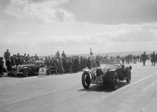 Riley Imp 2-seater of Dorothy Champney competing in the RSAC Scottish Rally, 1934. Artist: Bill Brunell.