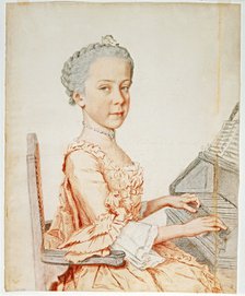 Archduchess Maria Josepha of Austria (1751-1767), at a Harpsichord, 1762.