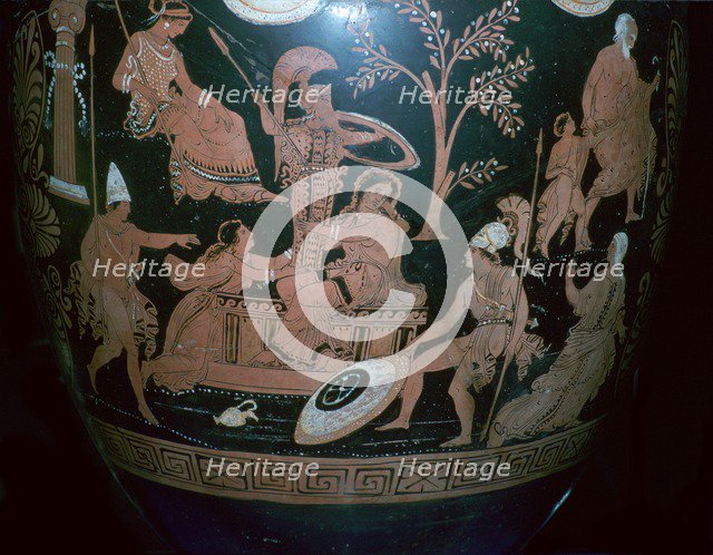 Greek red-figured volute krater with scene from the sack of Troy, 4th century BC. Artist: Illupersis Painter
