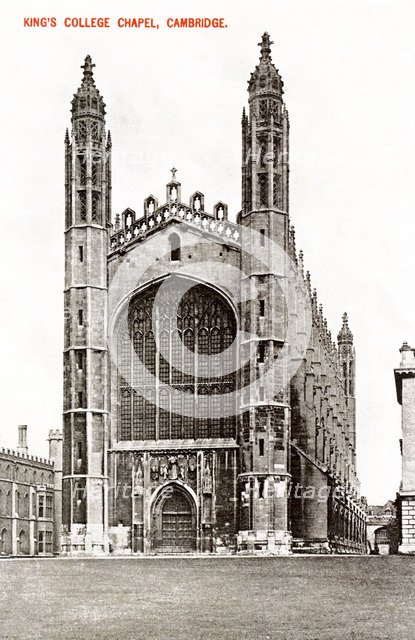 King's College Chapel, Cambridge, 1908. Artist: Unknown