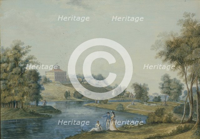 View of the country estate Sivoritsy, before 1792. Artist: Shchedrin, Semyon Fyodorovich (1745-1804)