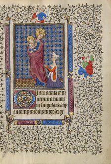 The Virgin and Child and a Woman in Prayer; Book of Hours, about 1410. Creator: Unknown.