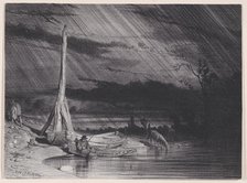The Fisherman, Rainy Weather, ca. 1853. Creator: Charles Emile Jacque.