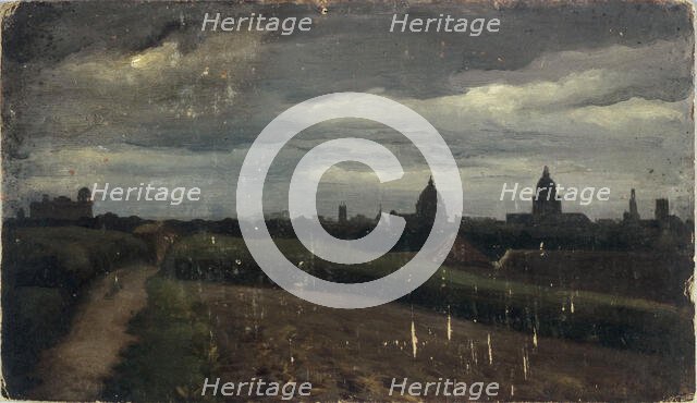 General view of Paris from Gobelins, 1864. Creator: Charles-Emile Cuisin.