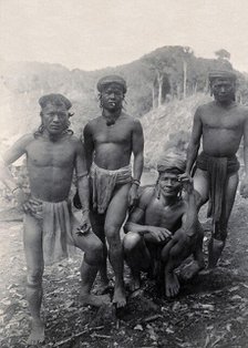 Sarawak: four Punan men, c1900. Creator: Unknown.