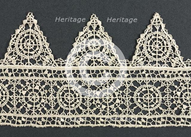 Needlepoint (Reticella) Lace Insertion and Edging, 16th century. Creator: Unknown.