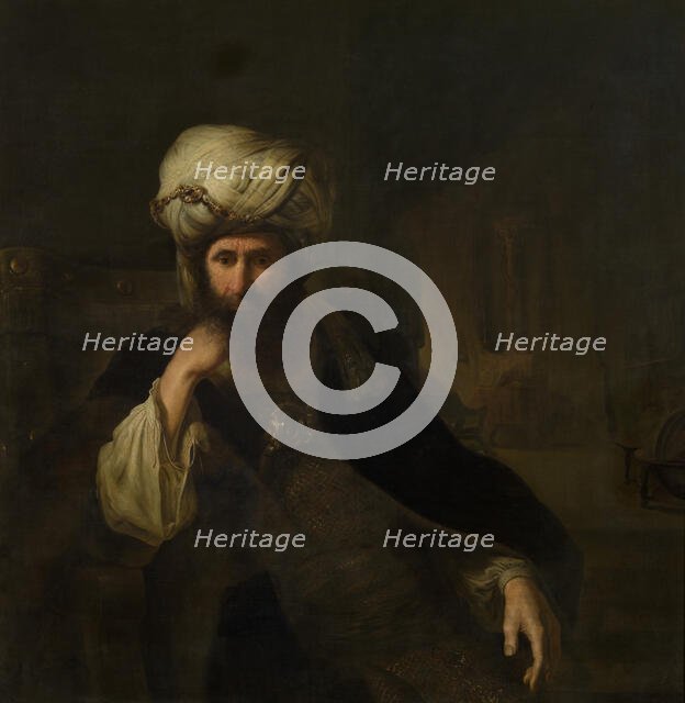 Portrait of a Man in Eastern Attire, mid-18th century. Creator: Christian Wilhelm Ernst Dietrich.