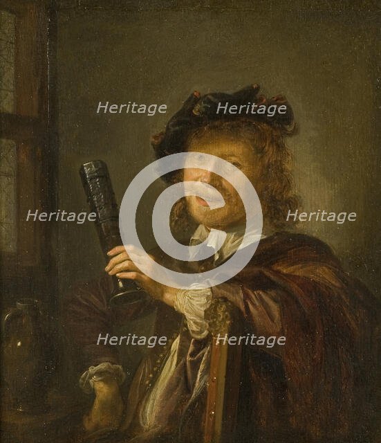 Portrait of a Man, possibly a Self-portrait, late 1640s. Creator: Gerrit Dou.