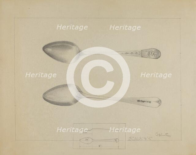 Silver Spoon, c. 1936. Creator: Charlotte Winter.