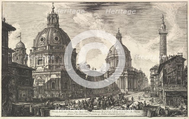 Two churches near Trajan's column, S. Maria di Loreto and Santissimo Nome di Maria (Ve..., ca. 1762. Creator: Giovanni Battista Piranesi.