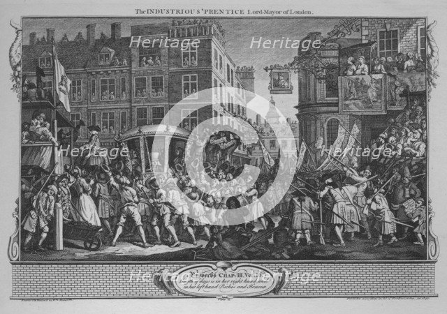'The Industrious 'Prentice Lord-Mayor of London' - Plate 12 from 'Industry and Idleness', 1747. Artist: William Hogarth.