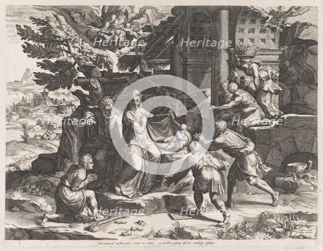 The Adoration of the Shepherds, 1569. Creator: Cornelis Cort.