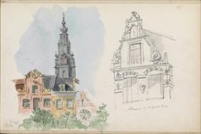 Tower of the Zuiderkerk in Amsterdam, building near the Grote Kerk in Alkmaar, 1865. Creator: Isaac Gosschalk.