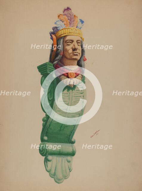 Iron Indian Head, 1937. Creator: Charles Moss.