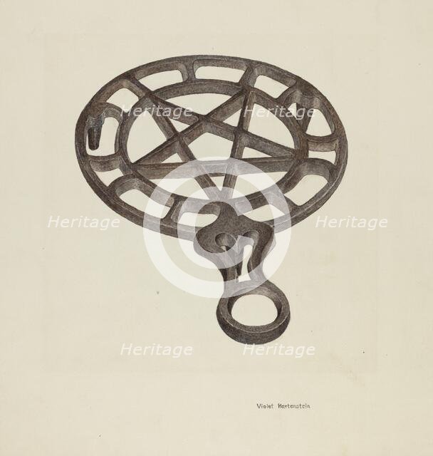 Trivet, c. 1942. Creator: Violet Hartenstein.