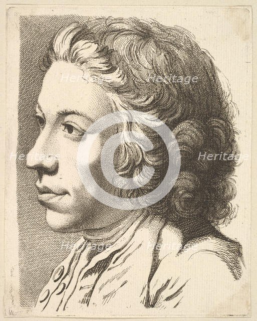 Head of a Man in Profile, from Livre de Têtes Gravées d'apres F. Boucher et Autres..., 18th century. Creator: Unknown.
