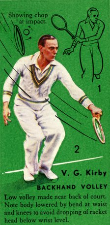 'V. G. Kirby - Backhand Volley', c1935. Creator: Unknown.